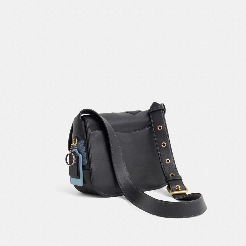 COACH®,Upcrafted Tabby Messenger,Black,Angle View