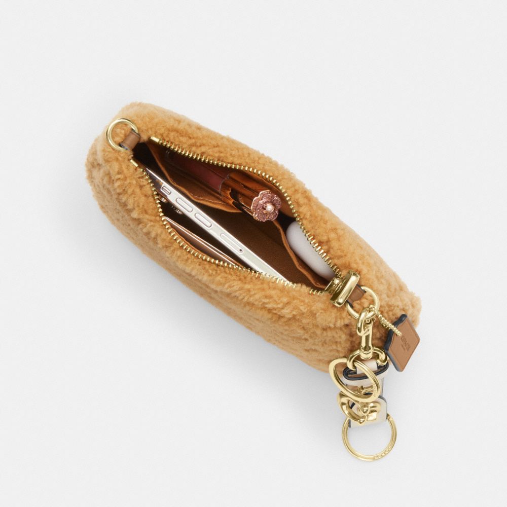 COACH®,Teri Mini Crossbody Bag In Shearling,,Inside View,Top View