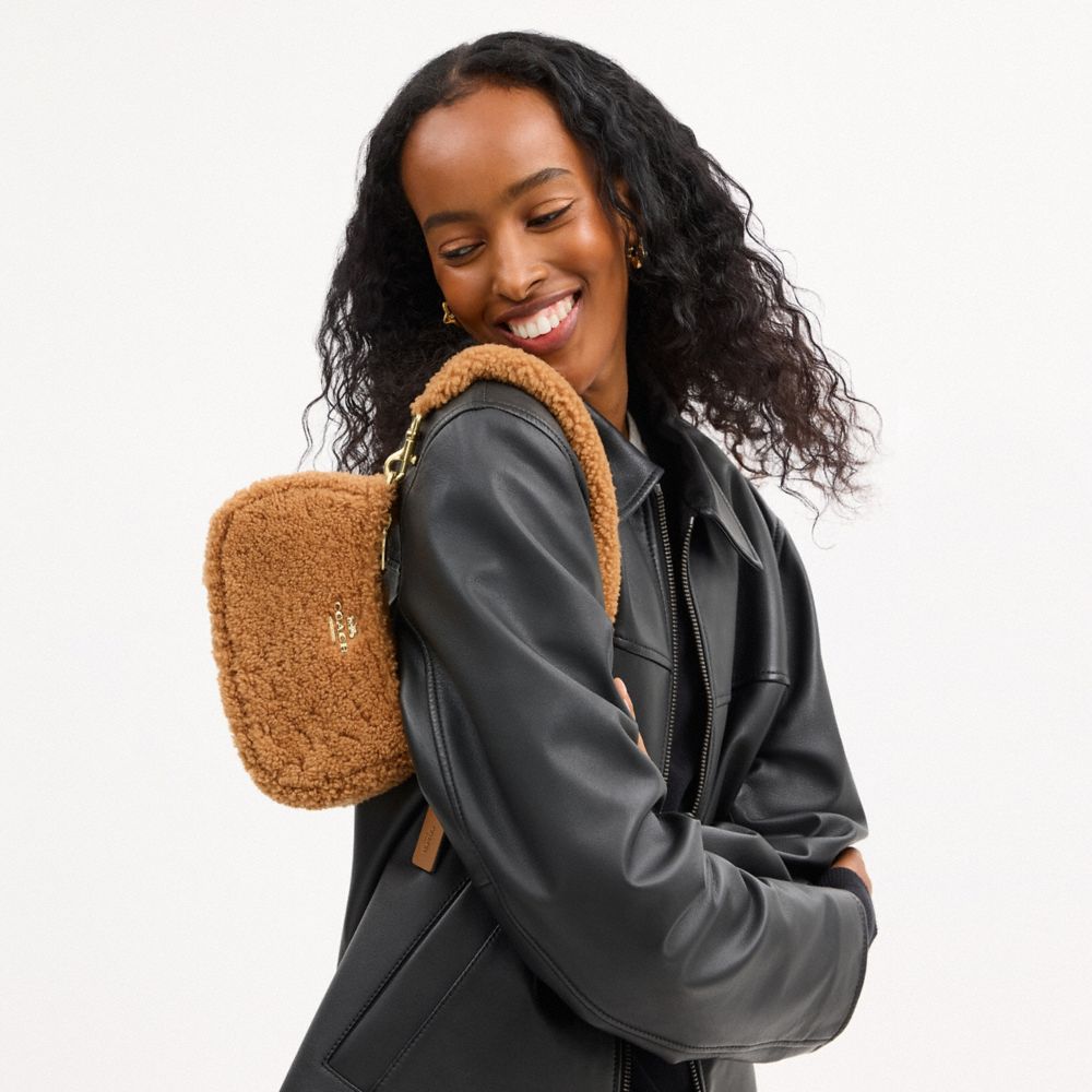 COACH®,Teri Mini Crossbody Bag In Shearling,,Detail View