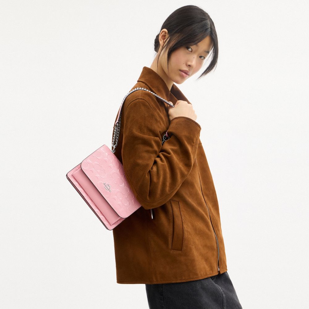 COACH®,Klare Crossbody Bag In Signature Leather,Pink,Detail View