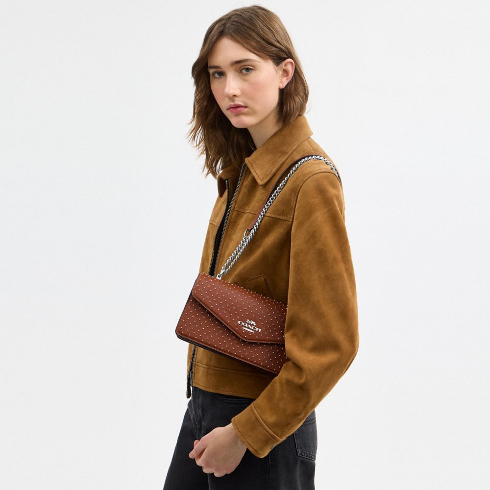 COACH®,Klare Envelope Crossbody Bag With Rivets,,Detail View