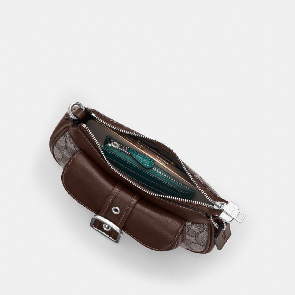 COACH®,Ashton Mini Shoulder Bag In Signature Jacquard,,Inside View,Top View