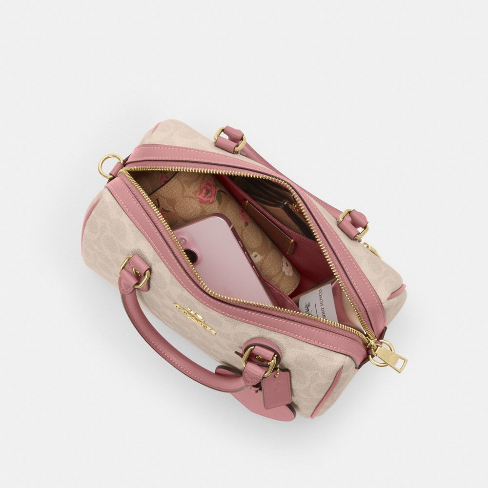 COACH® PT | Rowan Satchel Bag In Signature Canvas With Heart Charm