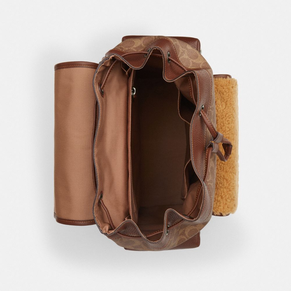 COACH®,Peau de mouton,Bronze/Marron Orangé/Marron Vintage,Inside View,Top View
