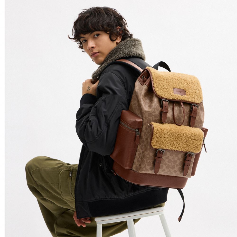 COACH®,Sprint Backpack In Signature Canvas,,Detail View