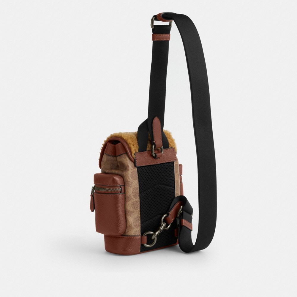 COACH®,Sprint Sling Pack In Signature Canvas,,Angle View