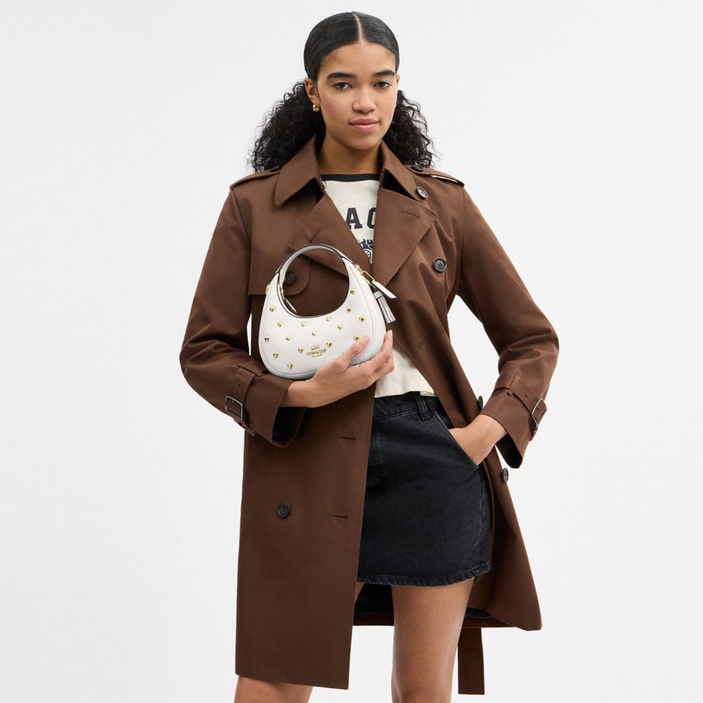 COACH®,Carmen Mini Crossbody Bag With Heart Rivets,Cream,Detail View