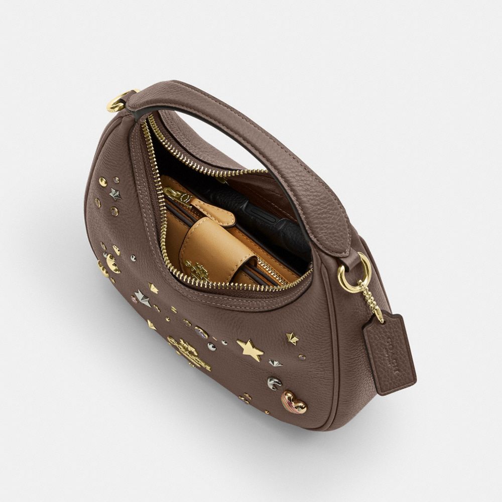 COACH®,Carmen Mini Crossbody Bag With Rivets,,Inside View,Top View