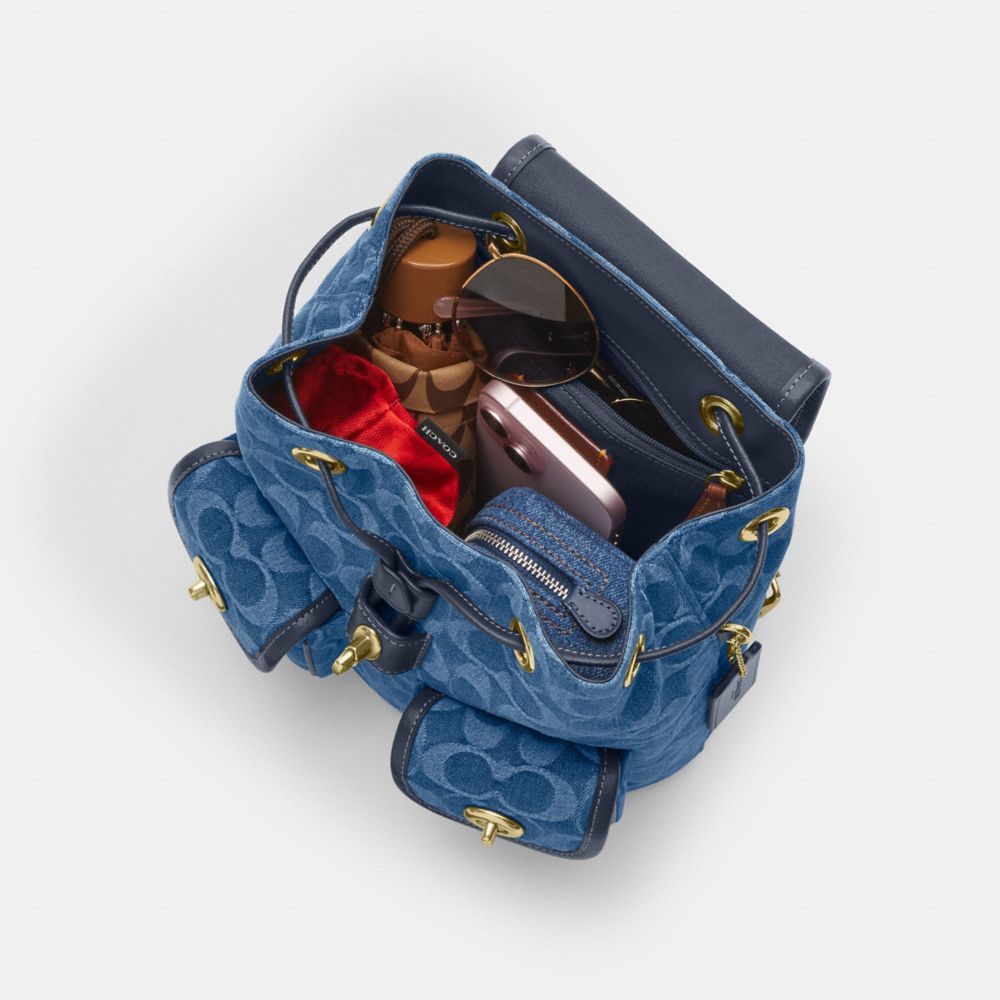 Coach Hadley Backpack in Signature Denim Coach Hadley Backpack In Signature Denim CDB95 denim/Gold  main image 4