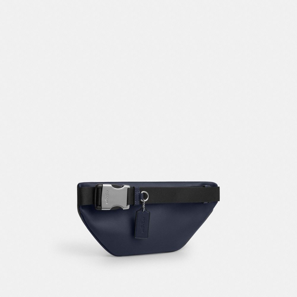 COACH®,Racer Small Belt Bag In Signature Camo Print,Navy,Angle View