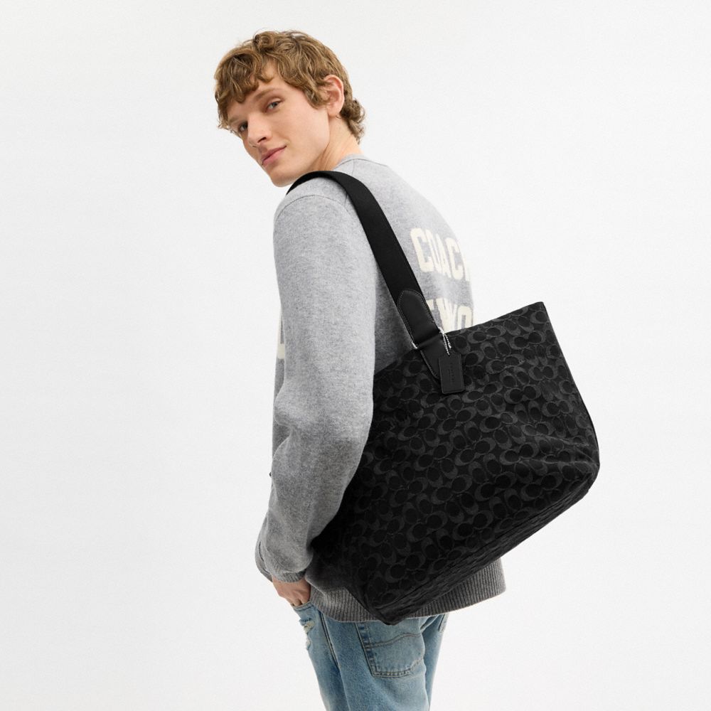 COACH®,Denim,Argent/Noir,Detail View