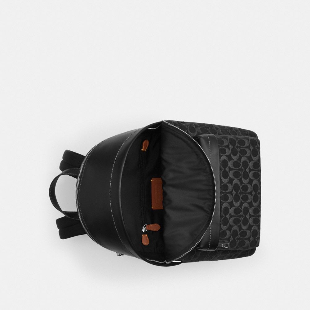 COACH®,テイラー バックパック・シグネチャー デニム,バックパック&リュック ,ｼﾙﾊﾞｰ/ﾌﾞﾗｯｸ