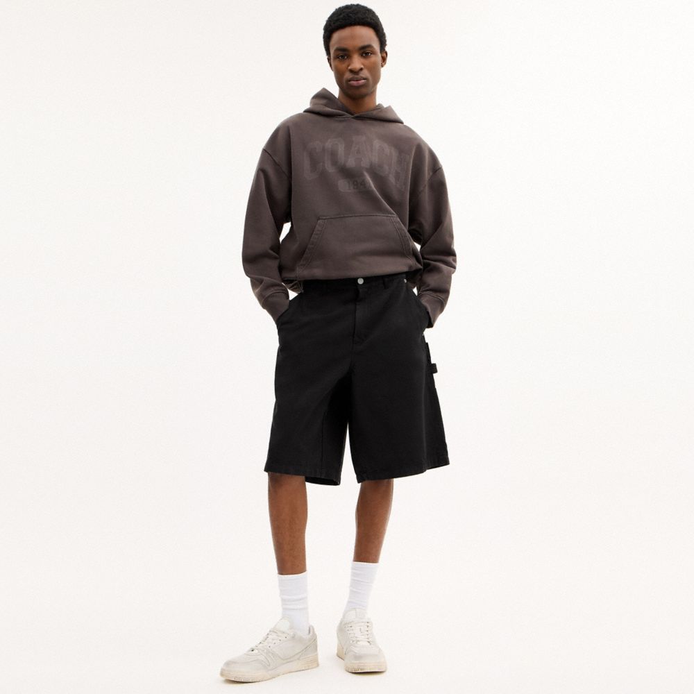 COACH®,Canvas Shorts,Cotton,Straight,Casual,Black,Scale View