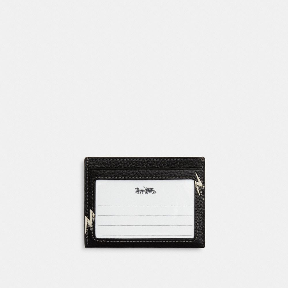 COACH®,Slim Id Card Case With Lightning Bolt Print,,Back View