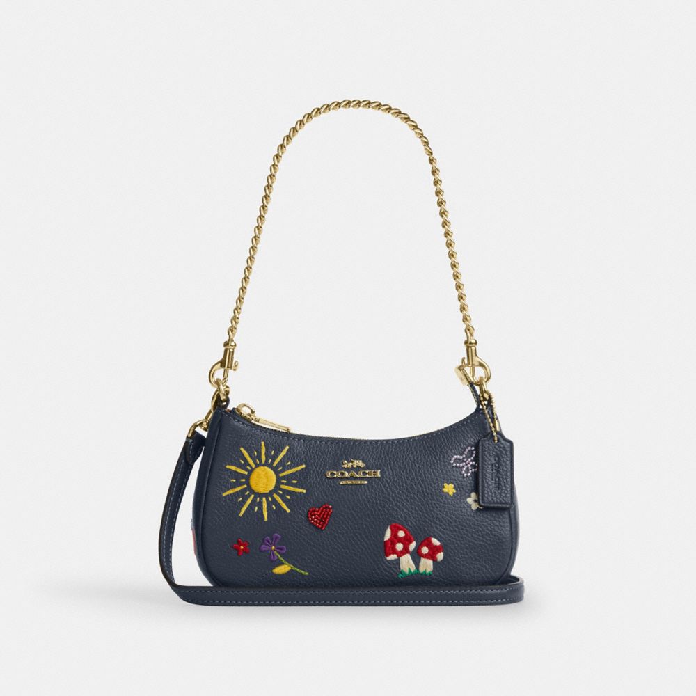 COACH®,Teri Mini Crossbody Bag With Embroidery,,Front View