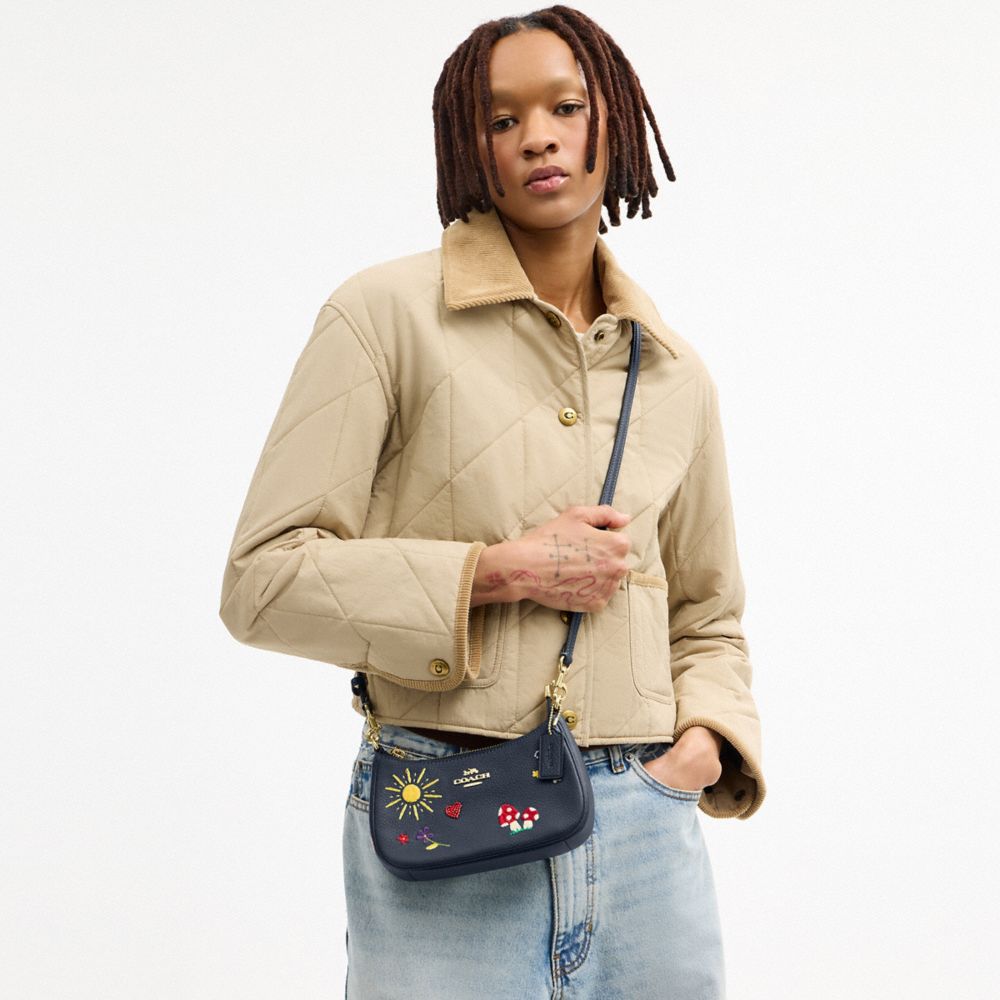 COACH®,Teri Mini Crossbody Bag With Embroidery,Navy