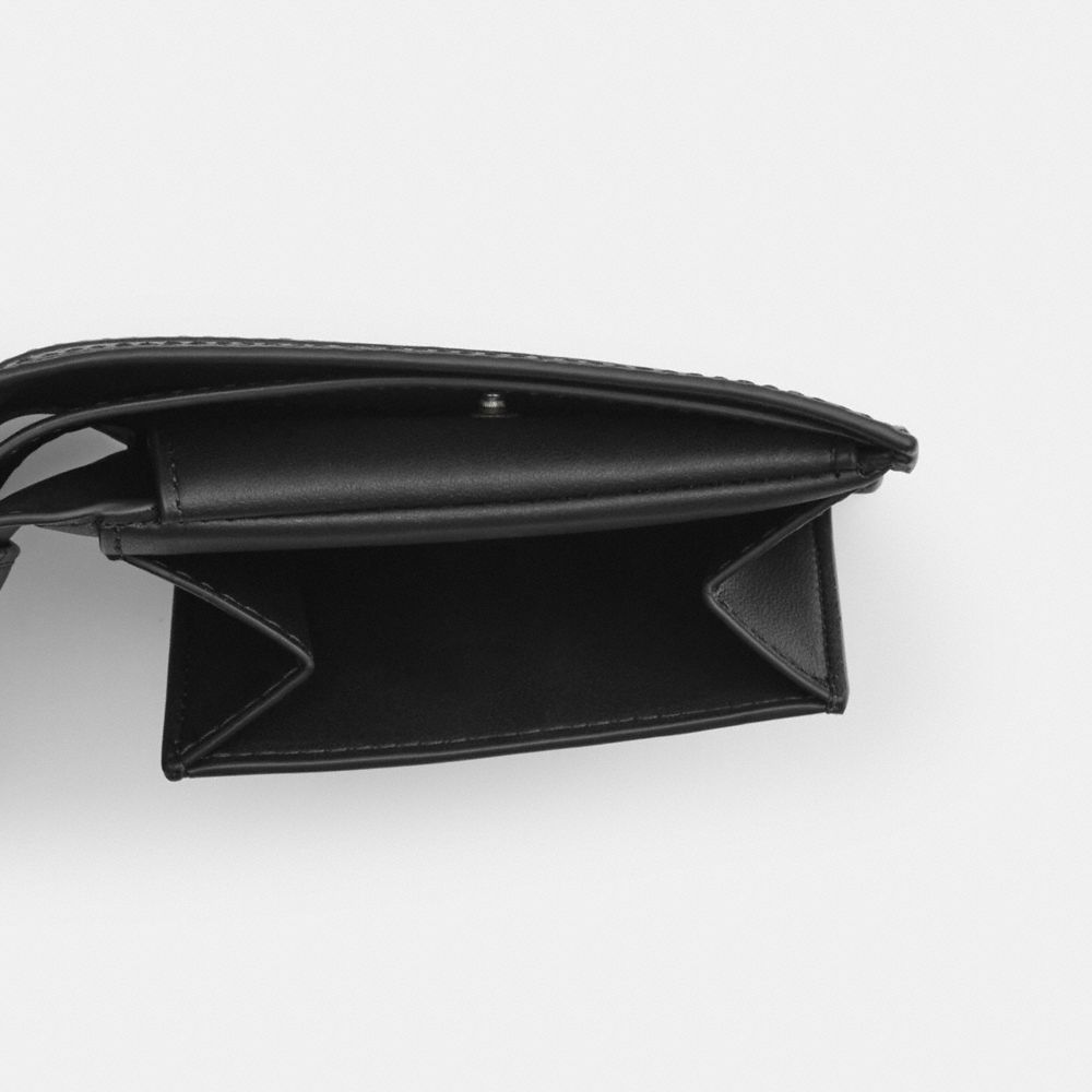 COACH®,コイン ウォレット・シグネチャー キャンバス・ヴァーシティ ストライプ,ミニ財布(二つ折り&三つ折り),ﾌﾞﾗｯｸ ﾏﾙﾁ