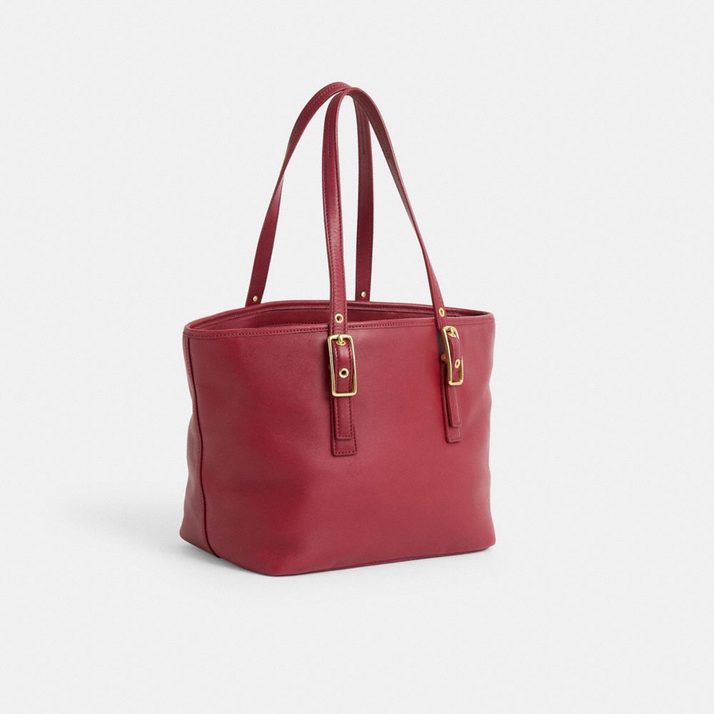 COACH®,Vintage Legacy Market Tote,Red,Angle View