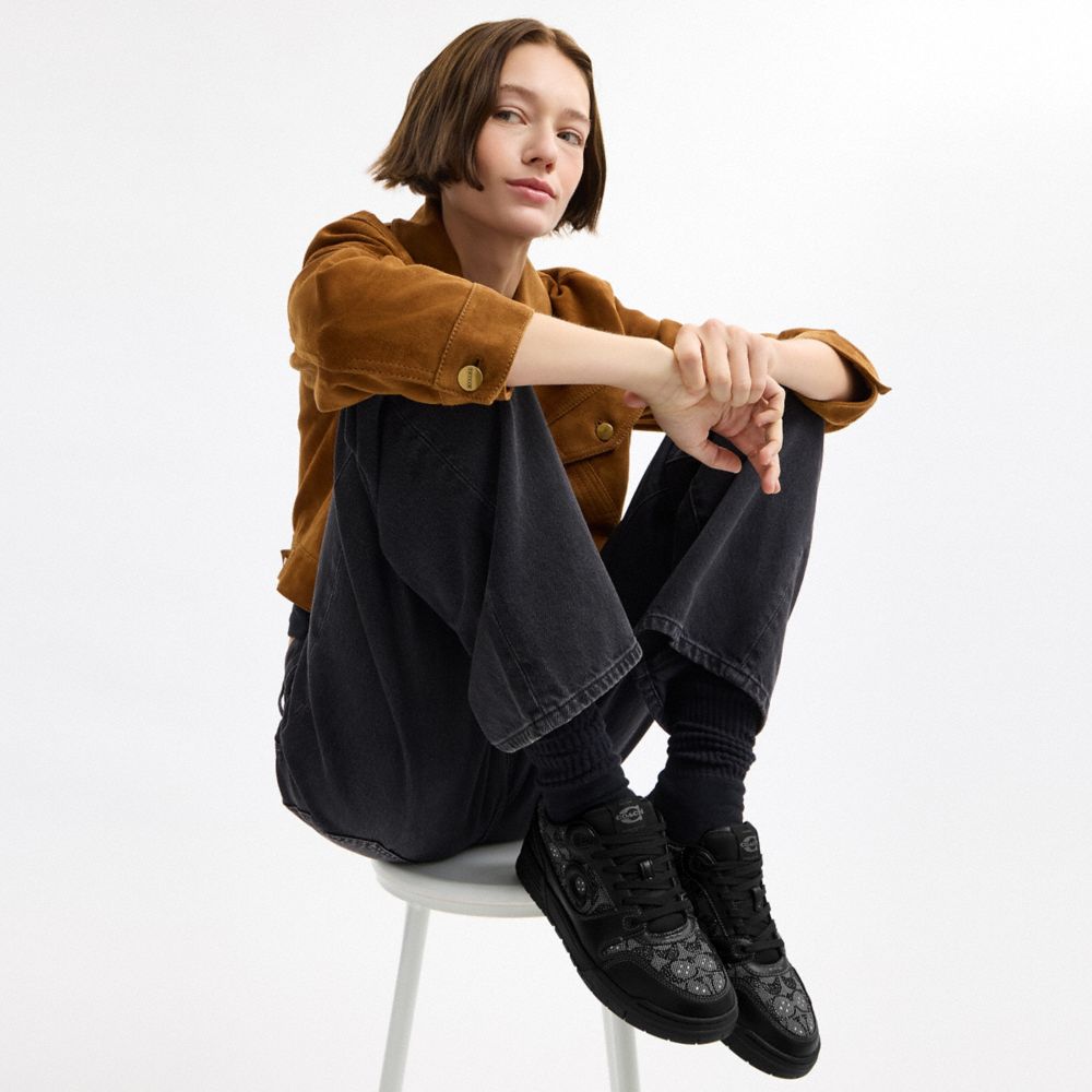 Coach Soho Sneaker In Crystal Signature Jacquard In Black