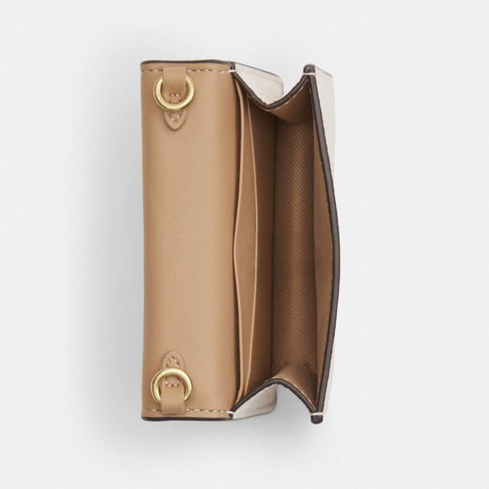 COACH®,Mini Wallet On A Chain With Heart Rivets,White,Inside View,Top View