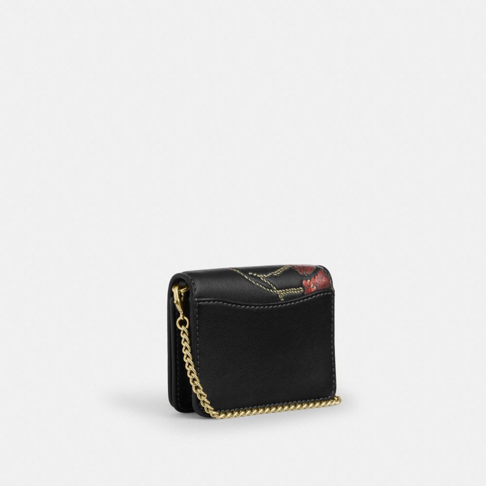 COACH®,Mini Wallet On A Chain With Cherry Print,,Angle View