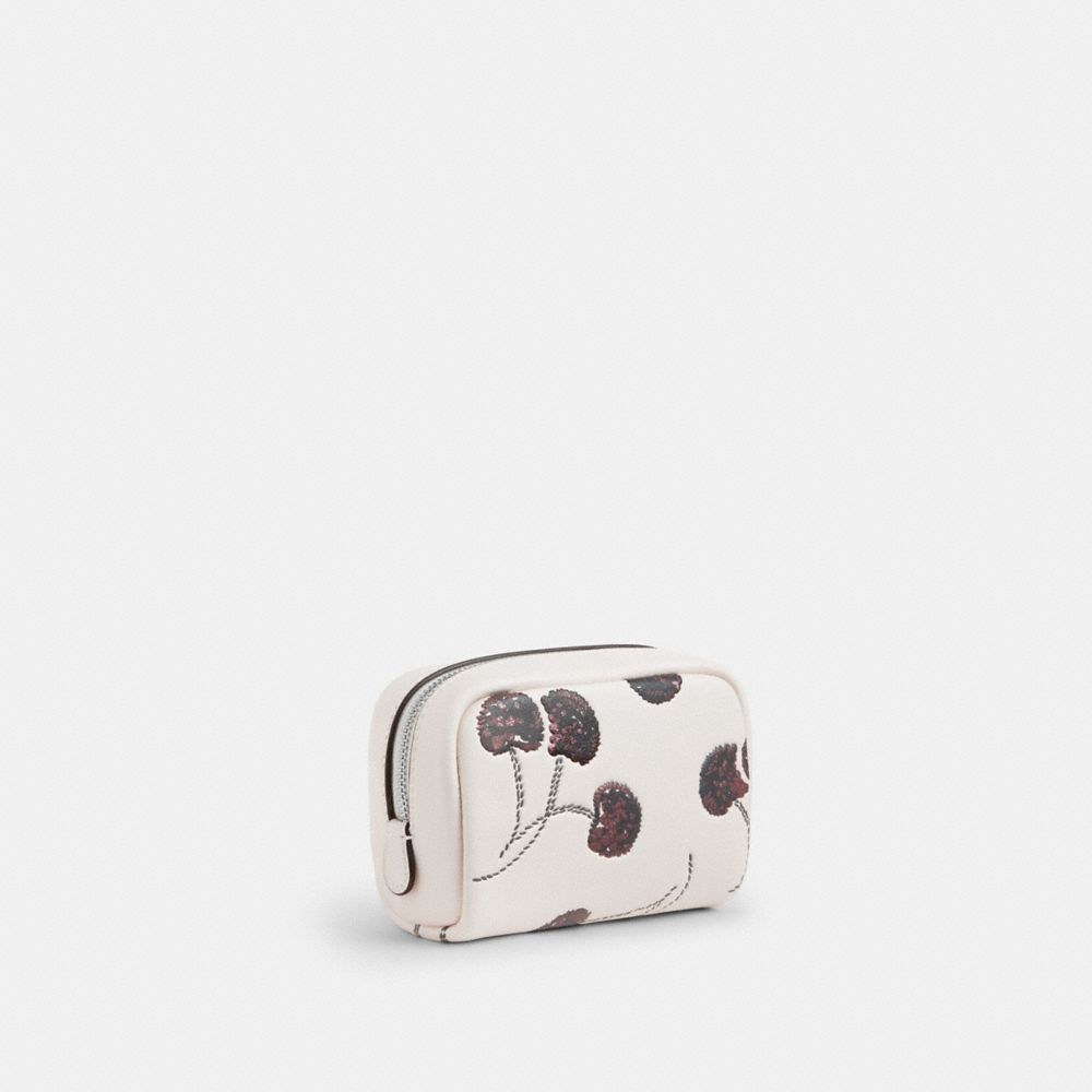 COACH®,Pouch Wristlet With Cherry Print,,Angle View