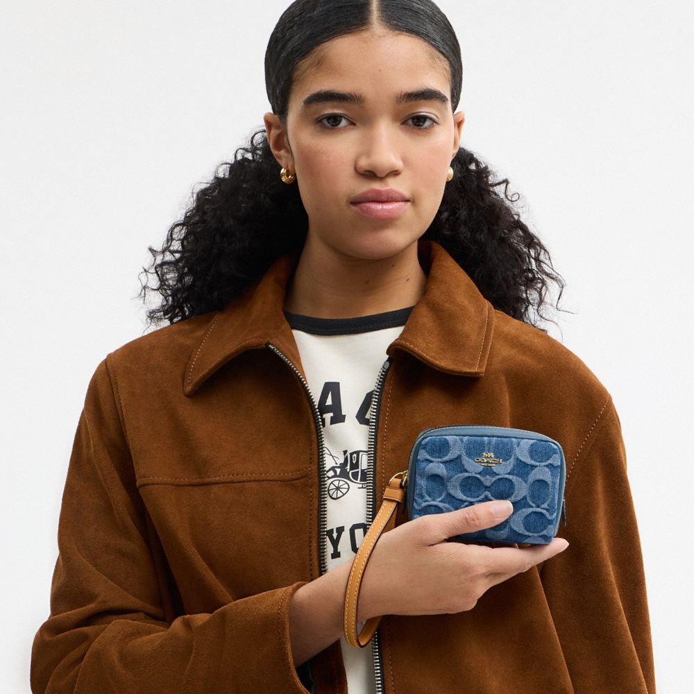 COACH®,Denim,Or/Indigo,Detail View