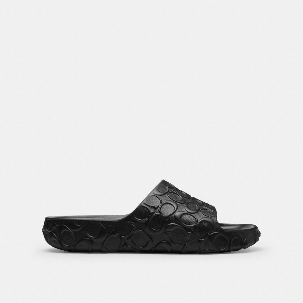 COACH®,Bay Slide In Signature,Black,Angle View