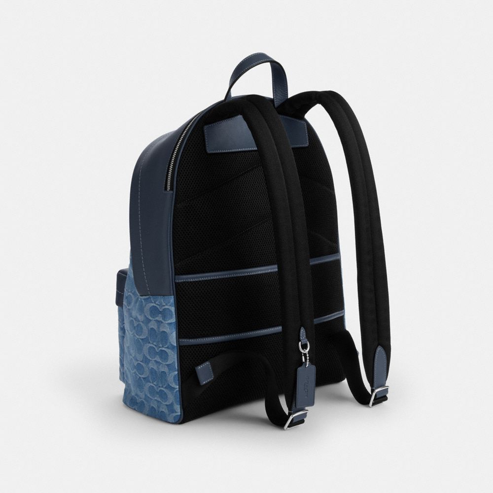COACH®,Taylor Backpack In Signature Denim,,Angle View