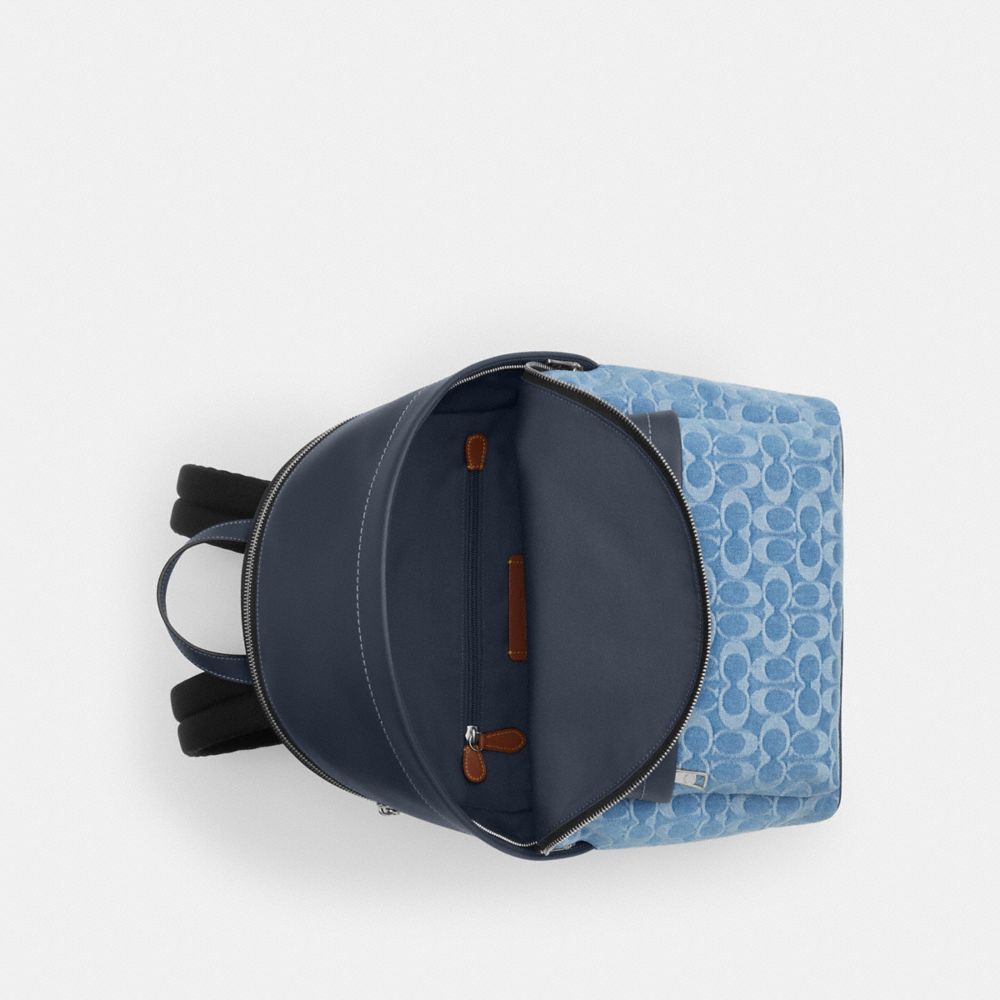 COACH®,Taylor Backpack In Signature Denim,,Inside View,Top View