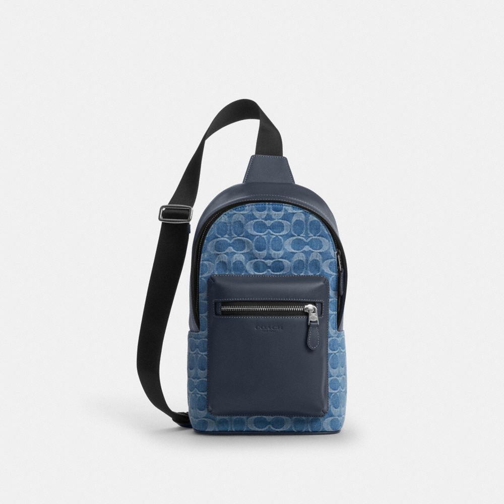 COACH®,Denim,Argenté/Denim,Front View