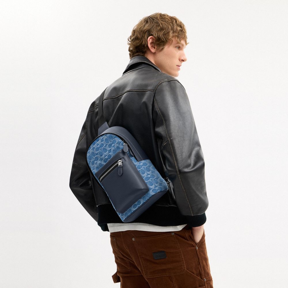 COACH®,Denim,Argenté/Denim,Detail View