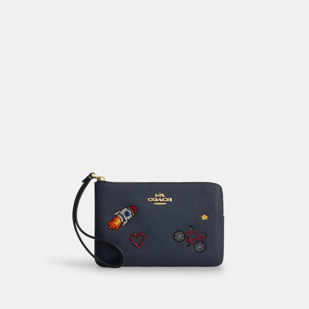 COACH&reg;,Corner Zip Wristlet,,Front View