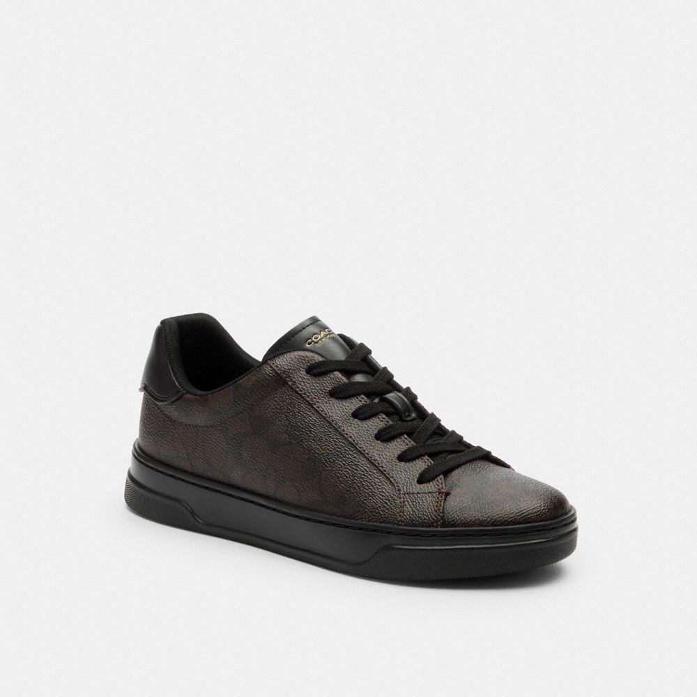 Coach High Line Sneaker In Signature Canvas In Black