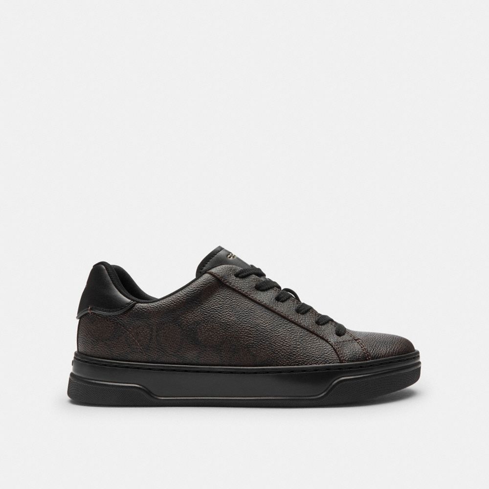 Coach High Line Sneaker In Signature Canvas In Black