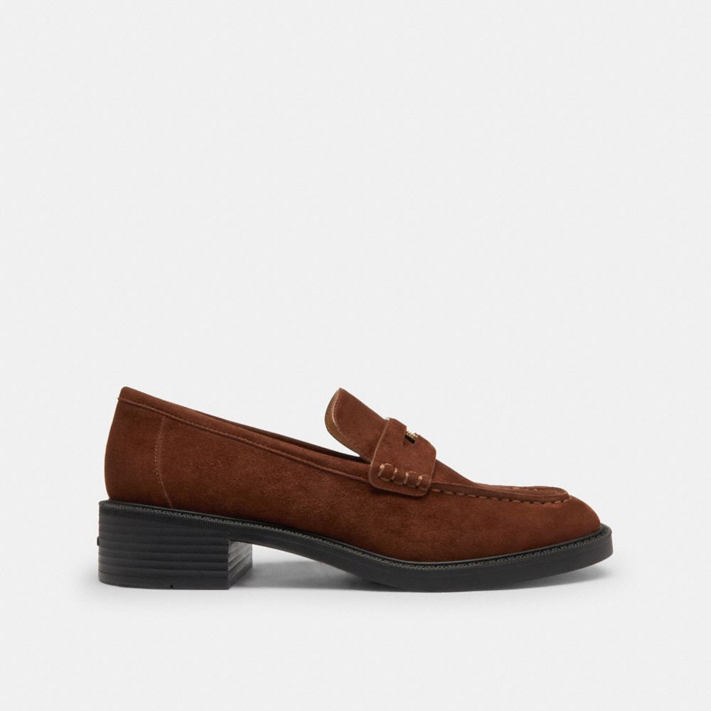 COACH®,Square Toe Loafer,,Angle View