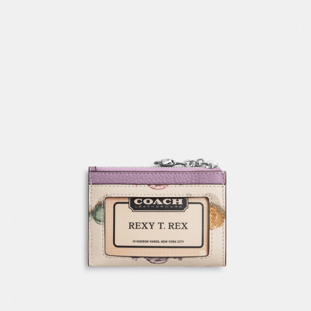 COACH®,Mini Skinny Id Case With Candy Print And Charm,Cream,Back View