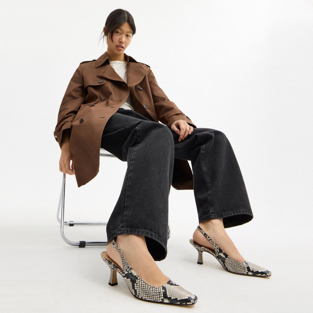 COACH®,Slingback Heel With Snake Print,,Detail View