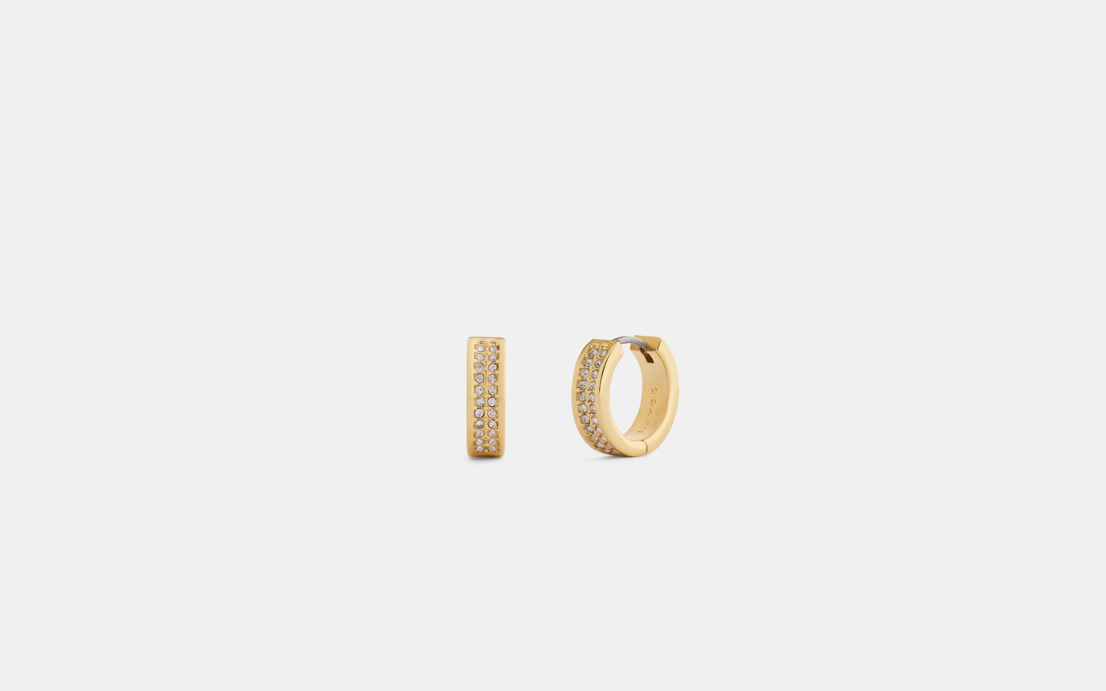Pavé C Huggie Earrings