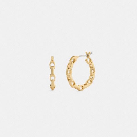Coach Linked C Small Hoop Earrings