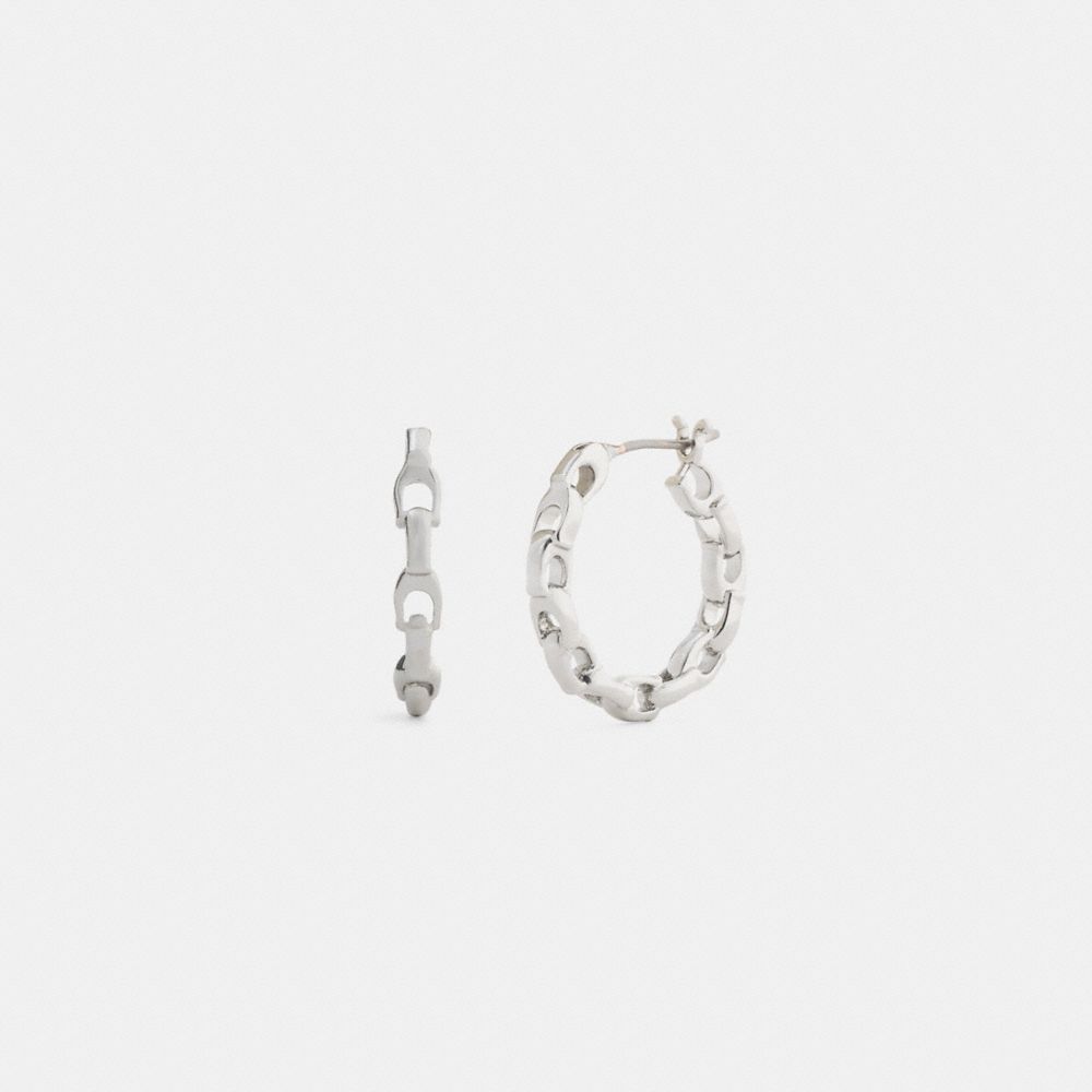 COACH®,リンクド C スモール フープ ピアス,ピアス,ｼﾙﾊﾞｰ