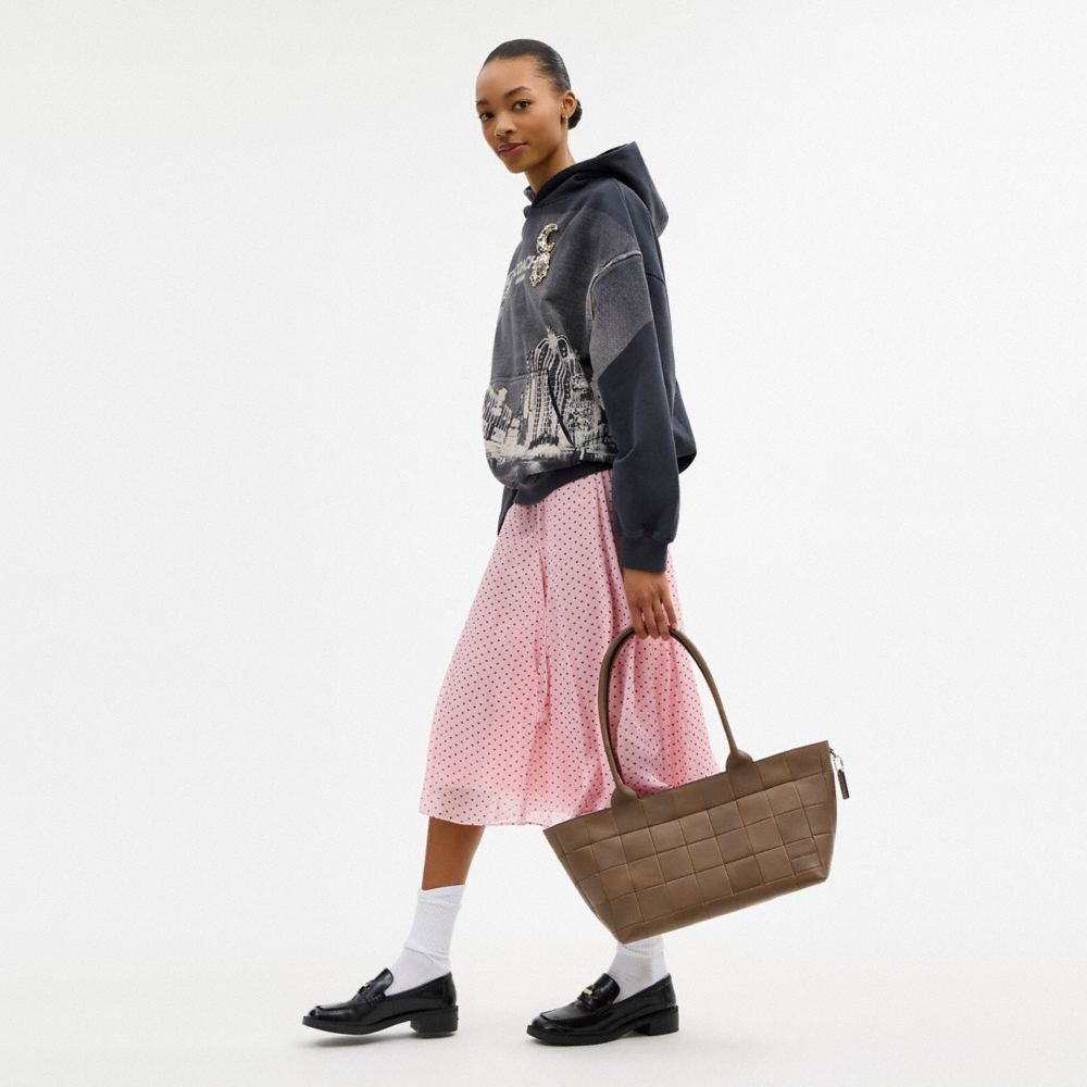 COACH®,Alter/Ego Large Tote Bag In Upcrafted Leather,Leather,Recycled Polyester,Tote,Casual,Brown,Detail View