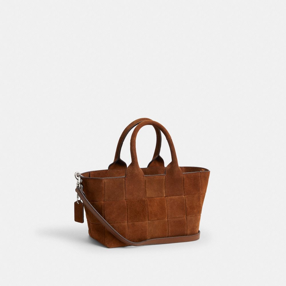 COACH®,Alter/Ego Small Tote Bag In Upcrafted Suede,Suede,Leather,Recycled Polyester,Tote,Casual,,Angle View