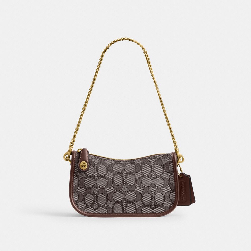 Coach Swinger Bag 20 With Chain In Signature Jacquard In Multi