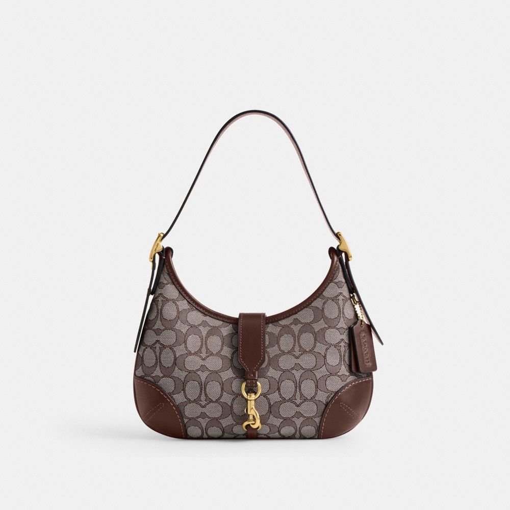 Coach Hamptons Hobo Bag In Signature Jacquard In Brown