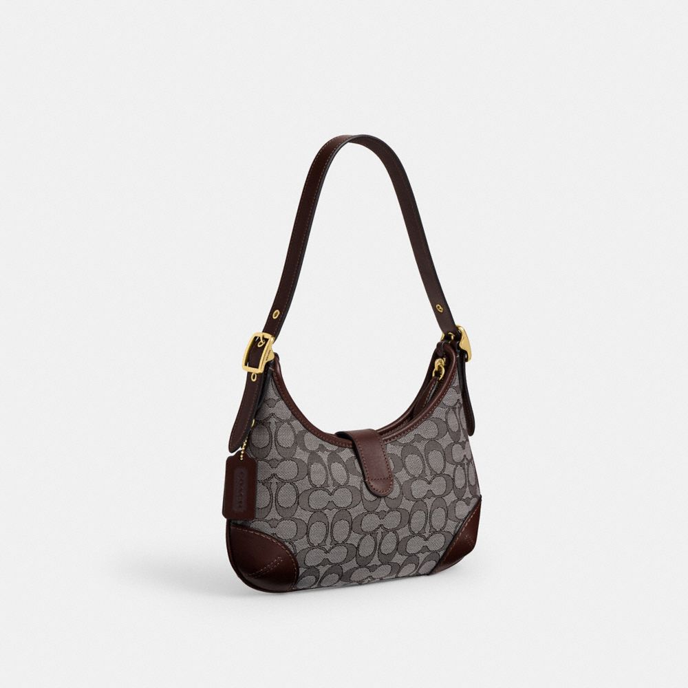 Coach Hamptons Hobo Bag In Signature Jacquard In Brown