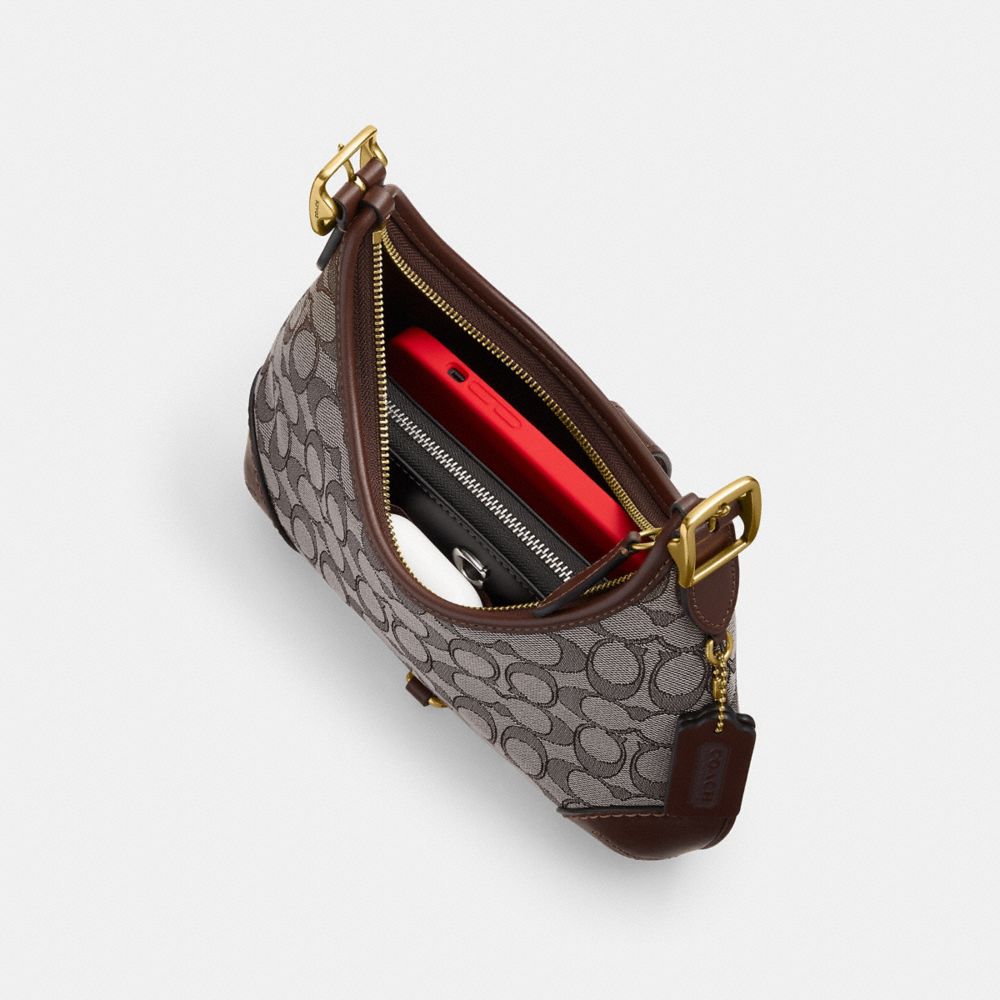 Coach Hamptons Hobo Bag In Signature Jacquard In Brown