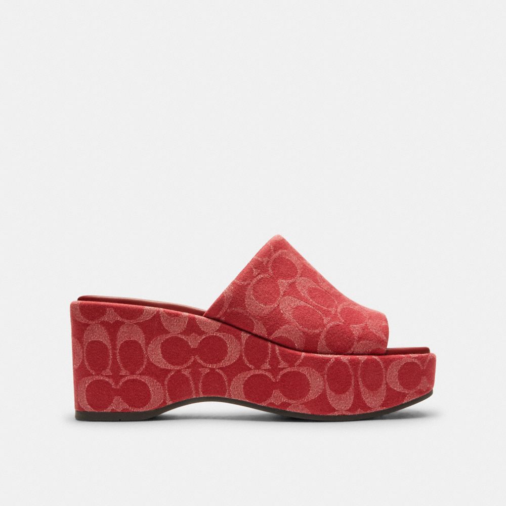 COACH®,Denim,Rouge Véritable,Angle View