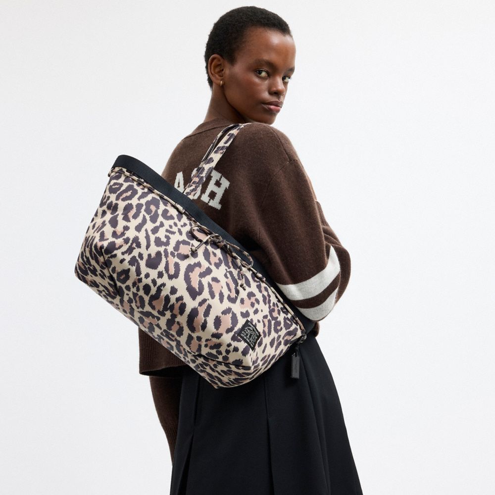 COACH®,Coachtopia Loop Bow Tote Bag With Leopard Print,,Detail View