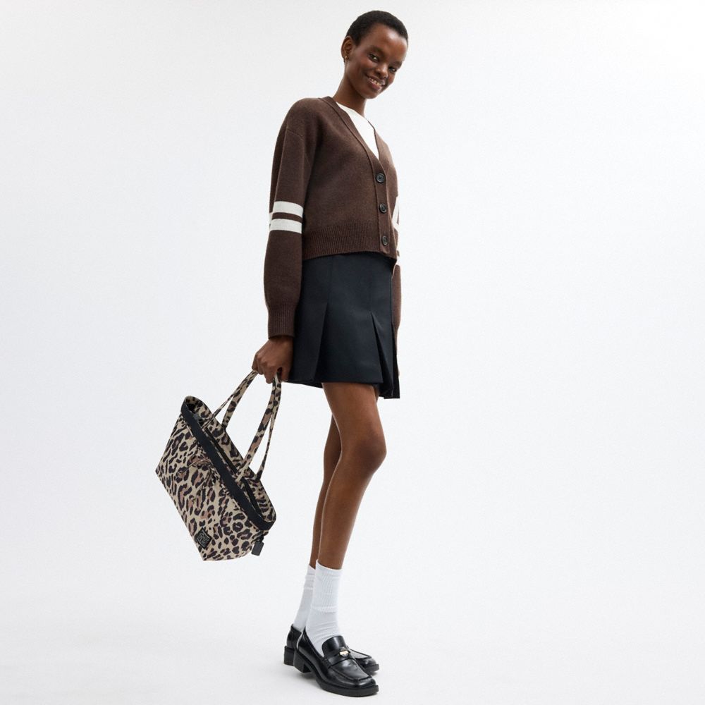COACH®,Coachtopia Loop Bow Tote Bag With Leopard Print,,Detail View